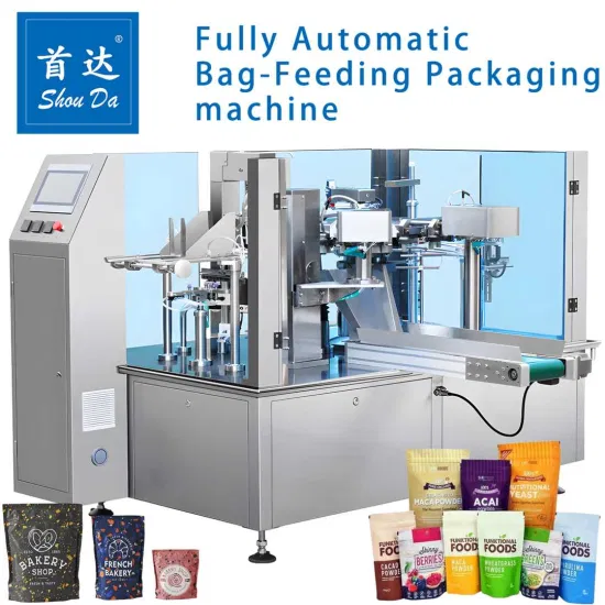 Horizontal Premade Shaped Bag Nozzle Bag Filling Liquid Stand up Pouch Doypack Packing Machine